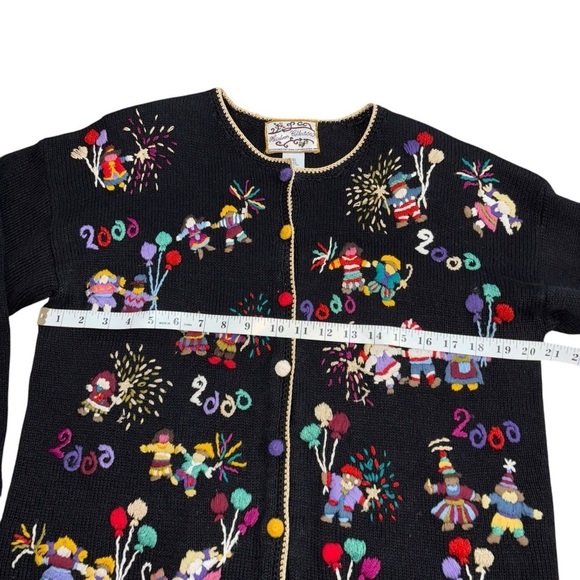 Y2K New Year's Millennium Vintage Christmas Holiday Ugly Sweater Women’s S 2000 - Picture 13 of 16